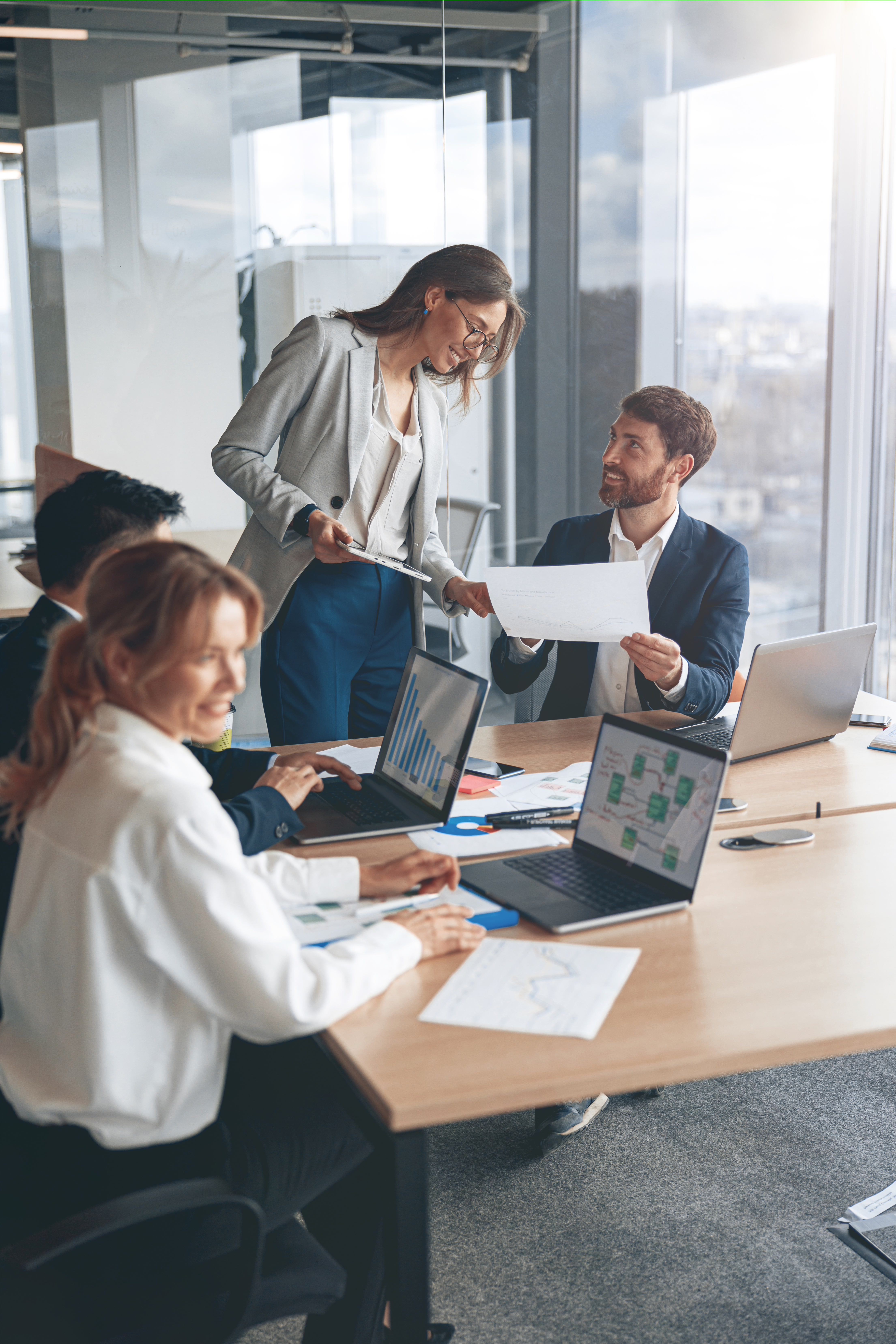 Business Colleagues Working in Office